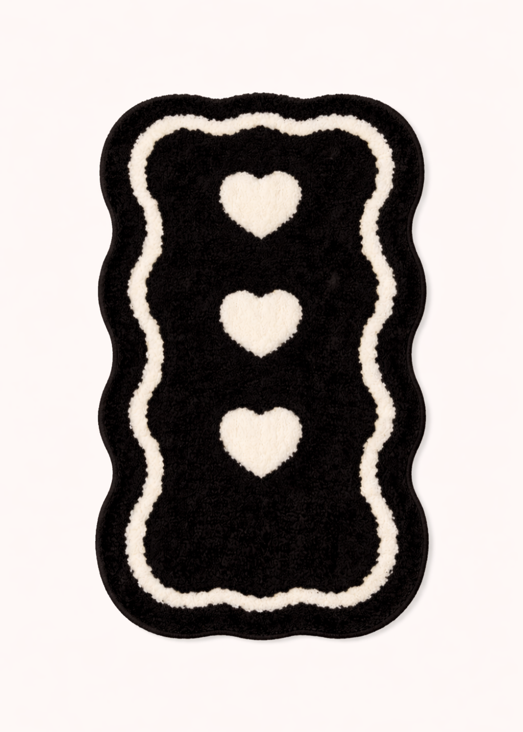 Black &amp; White Heart Bath Mat - Pure