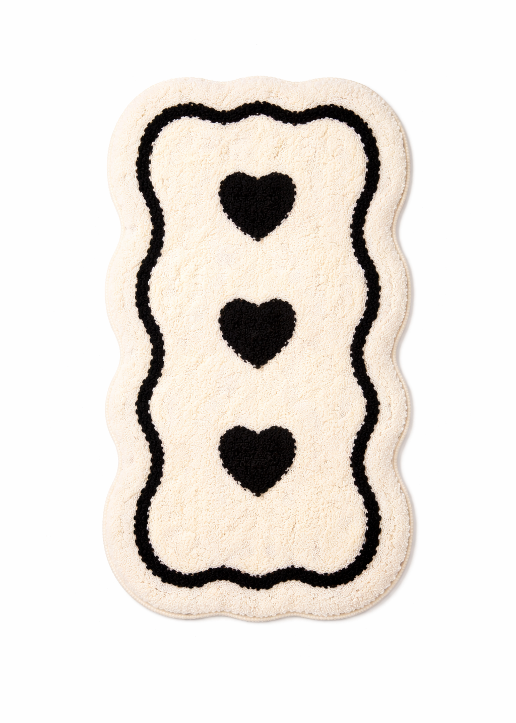 Tapis de bain cœur noir & blanc - Pure