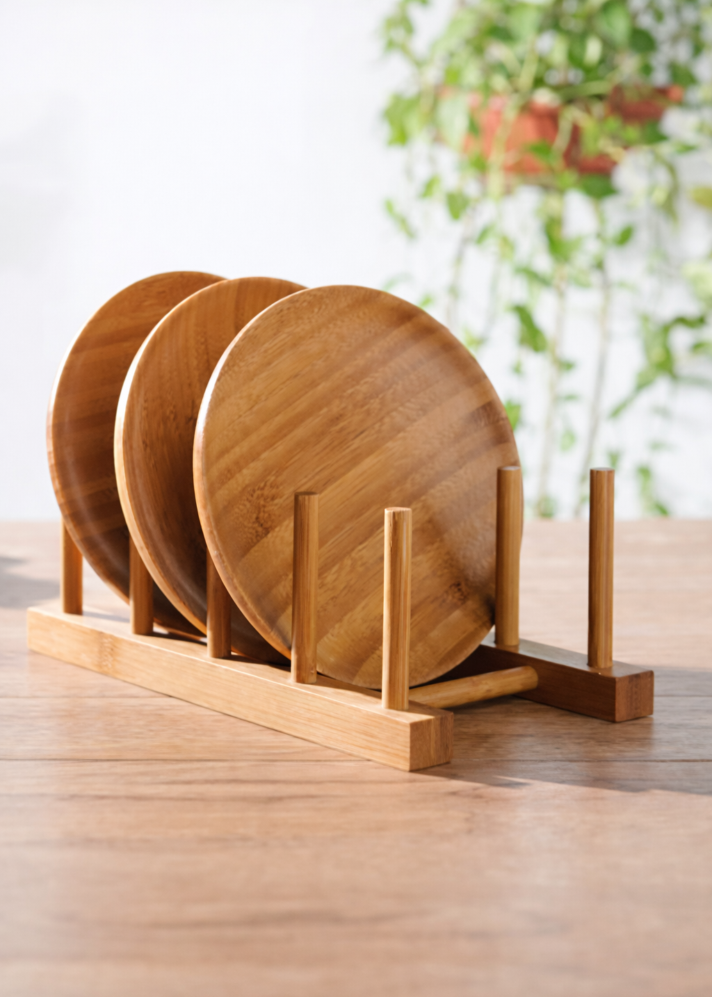 Decorative bamboo dish rack – Plate Stand 