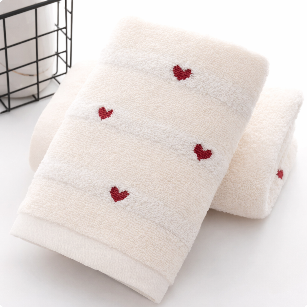 Serviette cœur en coton - Calm